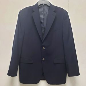 Michael Kors Blazer Mens 40R Navy Wool Blend Single Breasted 2 Buttons Menswear